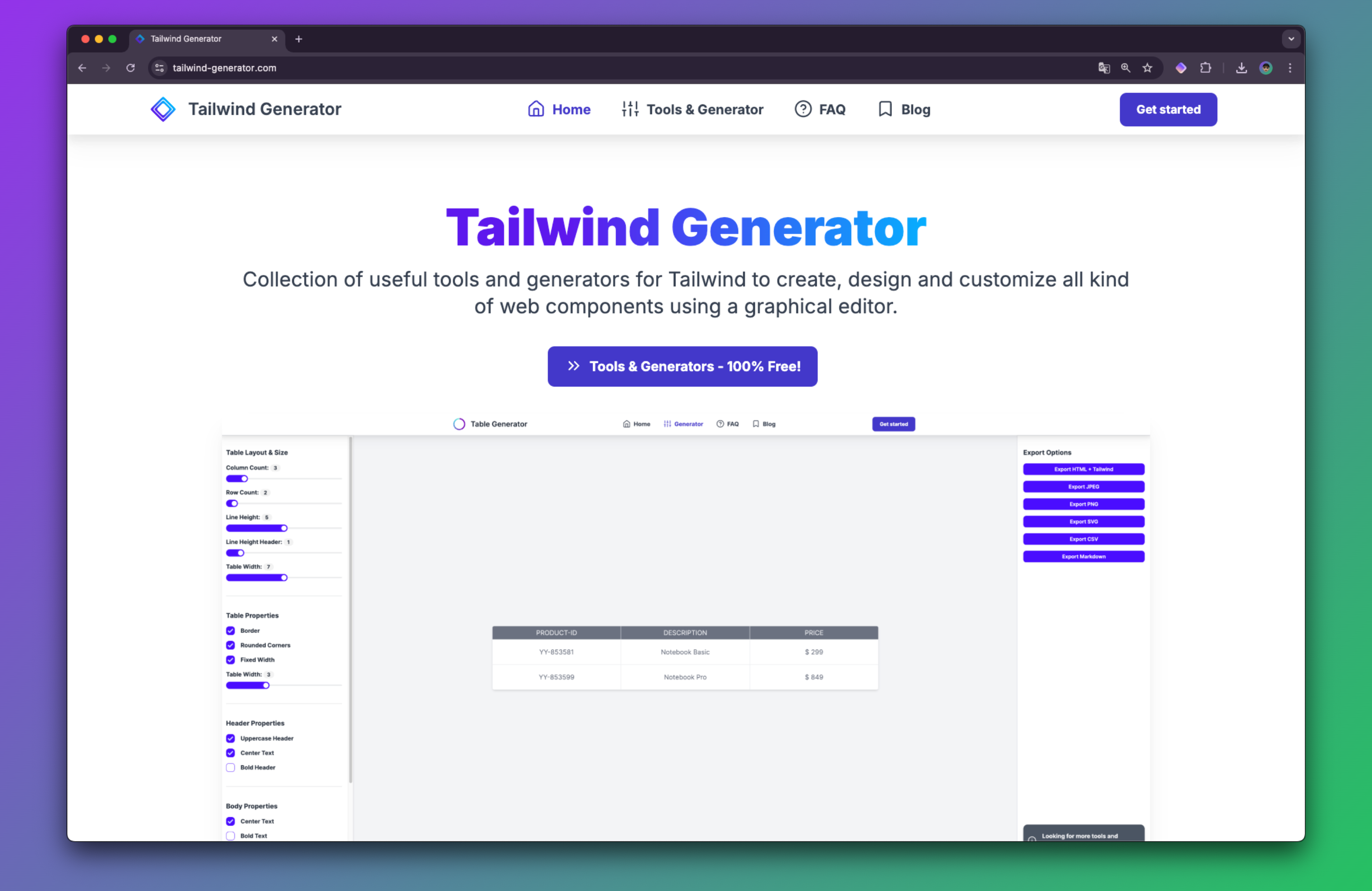 Tailwind Generator