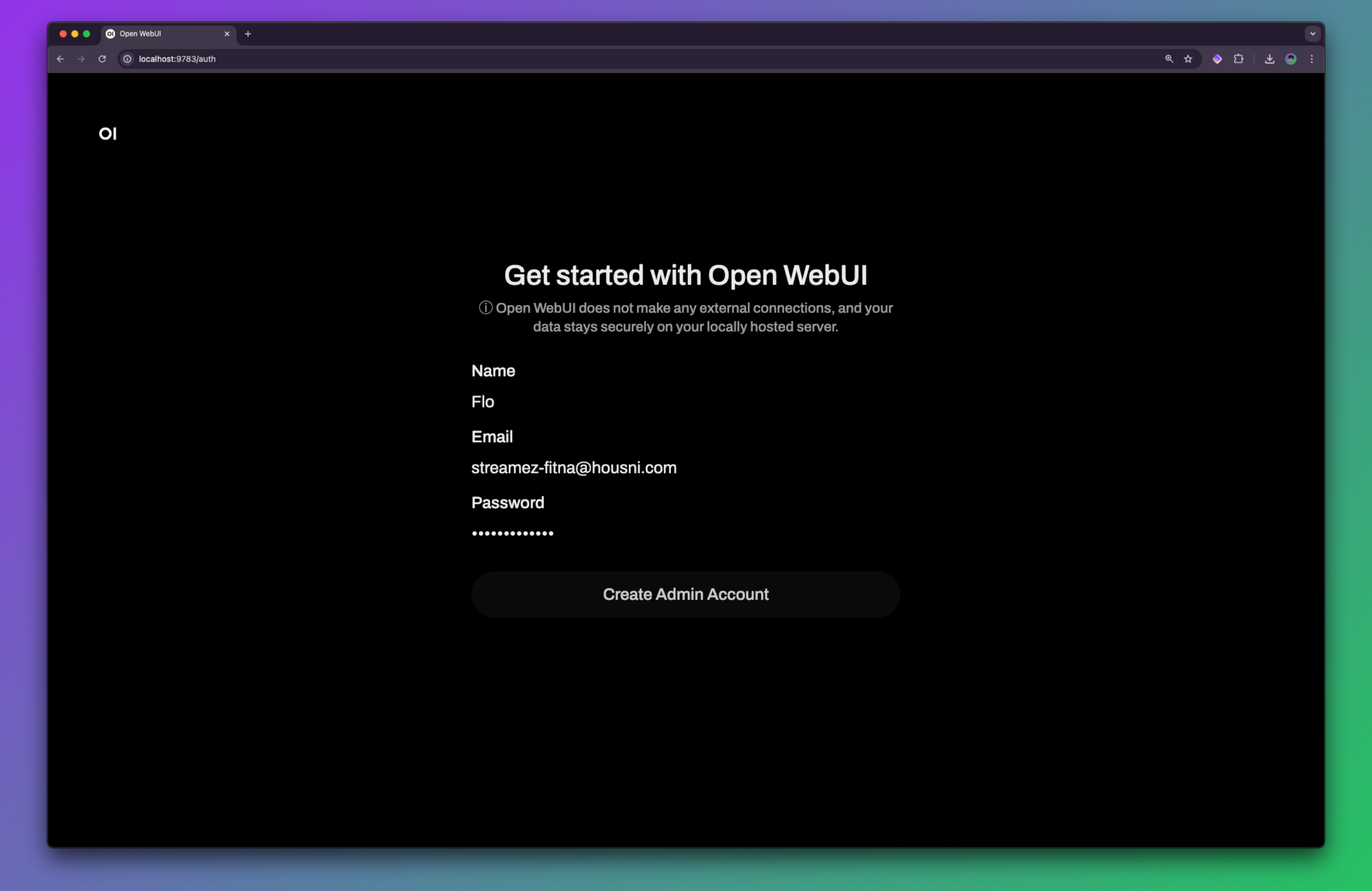 Admin setup